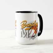 Personalisierte Baseball-Mama-Kaffee-Tasse Tasse (VorderseiteRechts)