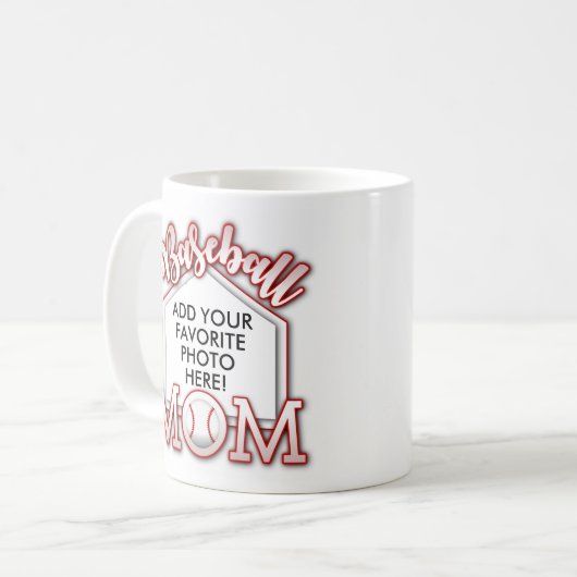 Personalisierte Baseball-Mama-Tasse Kaffeetasse (Vorderseite Links)