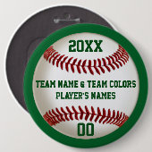 Personalisierte Baseball-MassenButtone, Farben und Button (Vorne & Hinten)