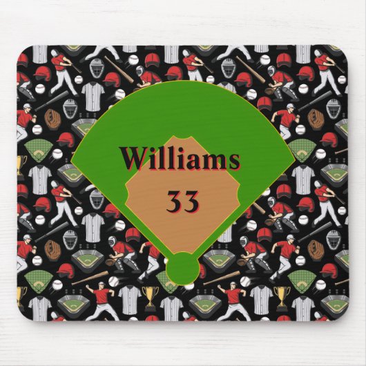 Personalisierte Baseball-Mauspad Mousepad (Vorne)