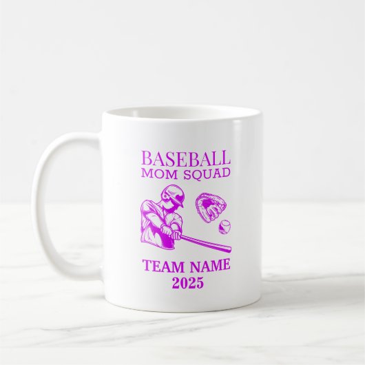 Personalisierte Baseball-Mutter Kaffeetasse (Links)