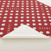 Personalisierte Baseball-Name-Decke – Rot & Weiß Sherpadecke (3/4)