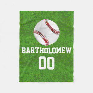 Personalisierte Baseball-Namen-/Zahl-Jungen-Kinder Fleecedecke
