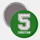Personalisierte Baseball-Nummer 5 Magnet (Vorderseite/Rückseite)