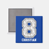 Personalisierte Baseball-Nummer 8 Magnet (Vorderseite/Rückseite)