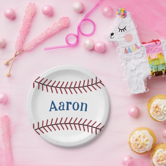 Personalisierte Baseball-Papier-Teller Pappteller (Party)