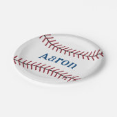 Personalisierte Baseball-Papier-Teller Pappteller (Schrägansicht)