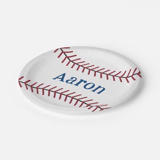 Personalisierte Baseball-Papier-Teller Pappteller (Schrägansicht)