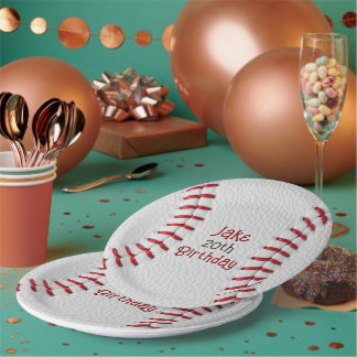 Personalisierte Baseball-Papierteller mit Namen un Pappteller