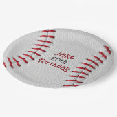 Personalisierte Baseball-Papierteller mit Namen un Pappteller (Schrägansicht)