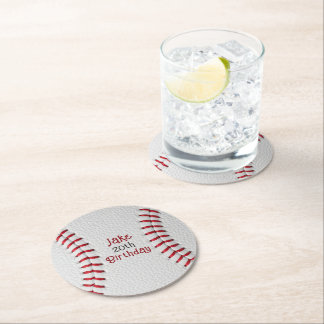 Personalisierte Baseball-Papierteller mit Namen un Runder Pappuntersetzer