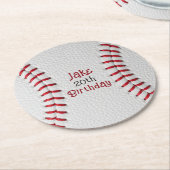 Personalisierte Baseball-Papierteller mit Namen un Runder Pappuntersetzer (Angewinkelt)