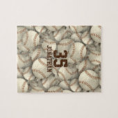 personalisierte Baseball-Softball-Musterjungs-Mädc Puzzle (Horizontal)