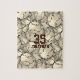 personalisierte Baseball-Softball-Musterjungs-Mädc Puzzle