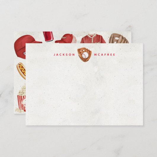 Personalisierte Baseball-Stationery-Mitteilungskar Dankeskarte (Vorne/Hinten)