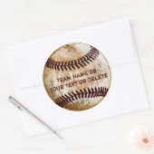 Personalisierte Baseball-Sticker mit IHREM TEXT Runder Aufkleber (Umschlag)