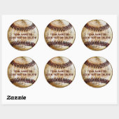 Personalisierte Baseball-Sticker mit IHREM TEXT Runder Aufkleber (Blatt)
