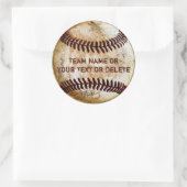Personalisierte Baseball-Sticker mit IHREM TEXT Runder Aufkleber (Tasche)