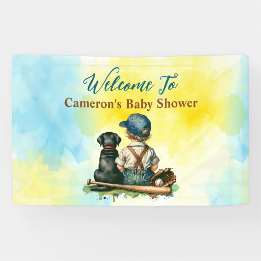 Personalisierte Baseball Themed Baby Dusche Banner (Horizontal)