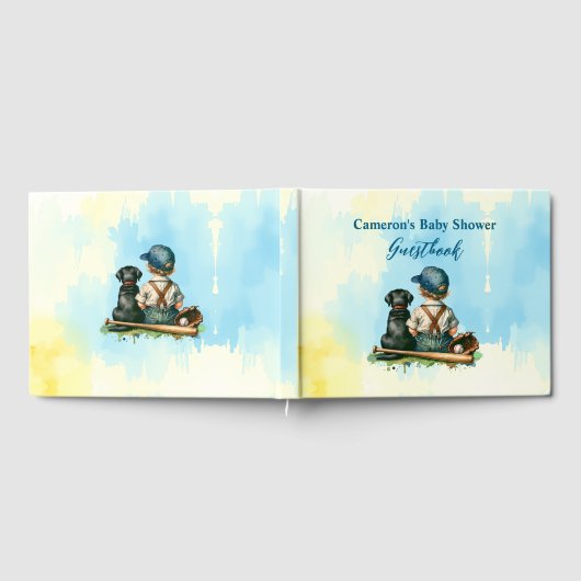 Personalisierte Baseball Themed Baby Dusche Gästebuch (Voll)