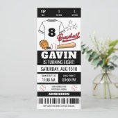 Personalisierte Baseball Ticket Geburtstagsparty Einladung (Stehend Vorderseite)