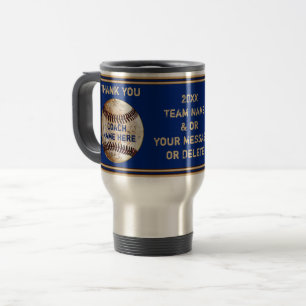 Personalisierte Baseball-Trainer-Geschenke in Text Reisebecher