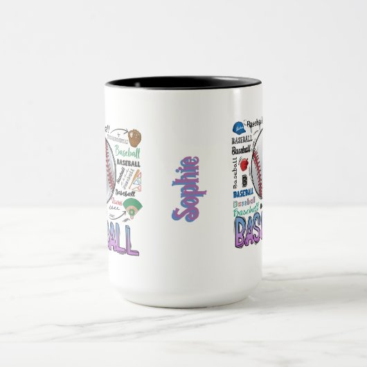 personalisierte Baseball-Umarmung Tasse (Zentrum)