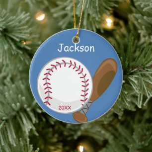 Personalisierte Baseball- und Baderäume Keramik Ornament