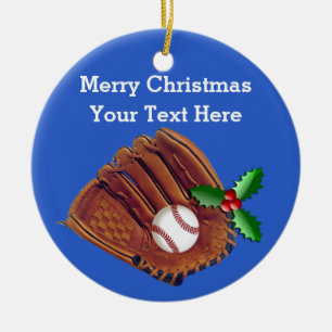 Personalisierte Baseball-Weihnachtsverzierungen Keramik Ornament