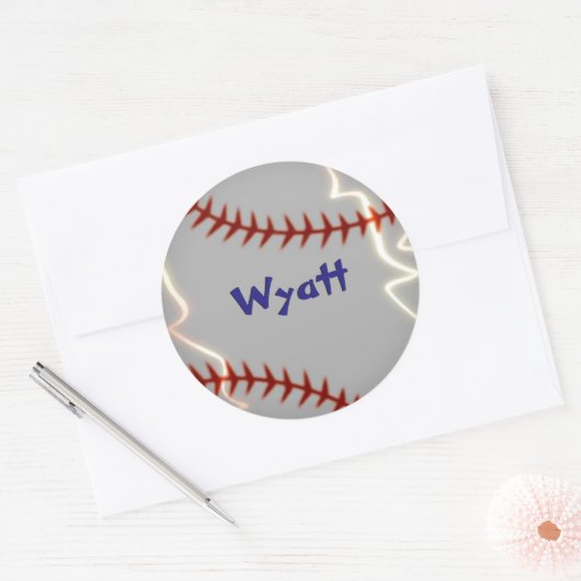 Personalisierte Baseballaufkleber Runder Aufkleber (Umschlag)