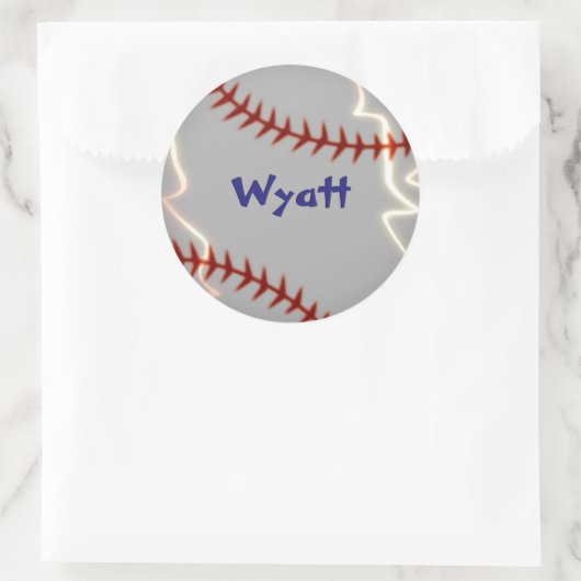Personalisierte Baseballaufkleber Runder Aufkleber (Tasche)