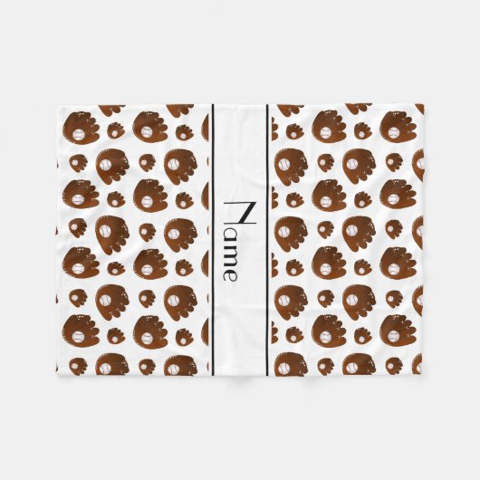 Personalisierte Baseballhandschuhkugeln Fleecedecke (Vorderseite (Horizontal))