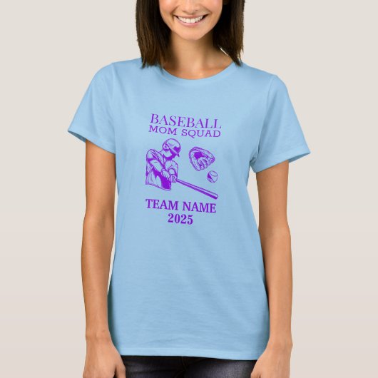 Personalisierte Baseballmutter T-Shirt (Vorderseite)