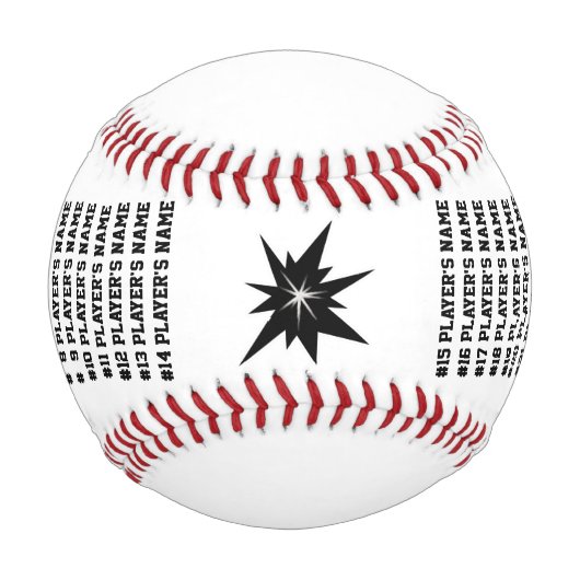 Personalisierte Baseballs mit Coach, Spielernamen (Rückseite)