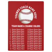 Personalisierte Baseballtrainer-Geschenke in Ihren Klemmbrett (Rückseite)