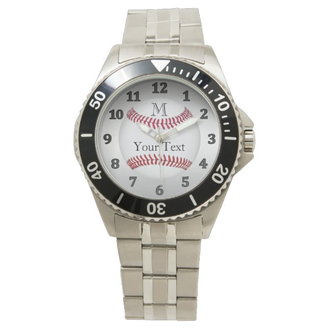 PERSONALISIERTE Baseballuhren für Männer und Junge Armbanduhr (Vorderseite)