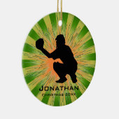 Personalisierte Baseballverzierung Keramik Ornament (Rechts)