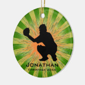 Personalisierte Baseballverzierung Keramik Ornament (Links)