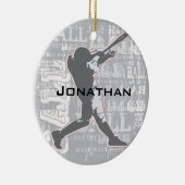 Personalisierte Baseballverzierung Keramikornament (Rechts)