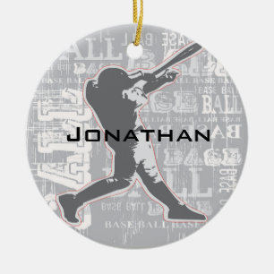 Personalisierte Baseballverzierung Keramikornament