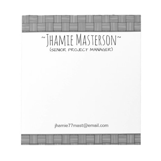 Personalisierte Basiswoche Notizblock (Vorderseite)