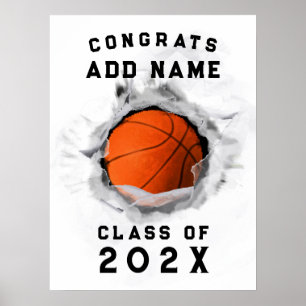 Personalisierte Basketball-Abschlussfeier Poster