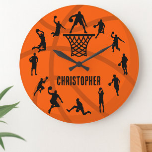 Personalisierte Basketball-Aktion Große Wanduhr