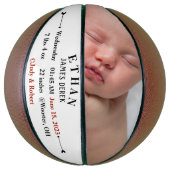 Personalisierte Basketball Baby Geburtserklärung (Vertikal)
