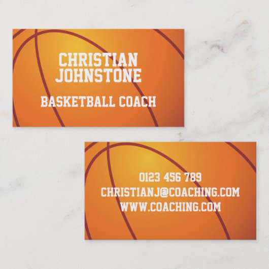 Personalisierte Basketball-Coach Business Cards Visitenkarte (Vorne/Hinten)