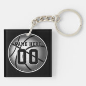 Personalisierte Basketball-Geschenke für Jungen Schlüsselanhänger (Rückseite)