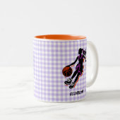 Personalisierte Basketball-Girl-Kaffee-Tasse Zweifarbige Tasse (VorderseiteRechts)