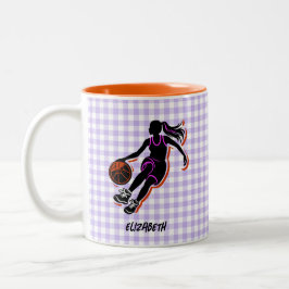 Personalisierte Basketball-Girl-Kaffee-Tasse Zweifarbige Tasse