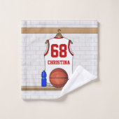 Personalisierte Basketball Jersey Badhandtuch Set (Waschlappen)