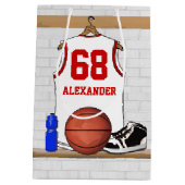 Personalisierte Basketball Jersey Mittlere Geschenktüte (Rückseite)
